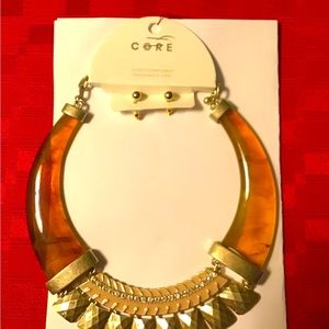 New two-piece necklace and earrings set.